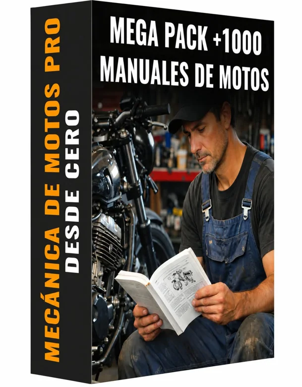 Portada del mega pack de más de mil manuales de motos